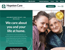 Tablet Screenshot of hopetoncare.com
